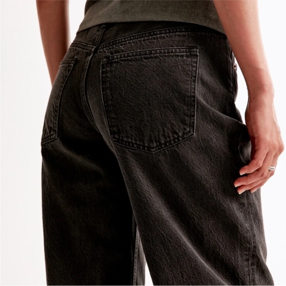 ABERCROMBIE & FITCH Ultra Loose Low Rise Jean In Washed Black. Size 24Short NWT - Picture 6 of 8
